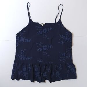 Maurice's Embroidered Cropped Navy Blue Tank Top - Women's Size Medium B…